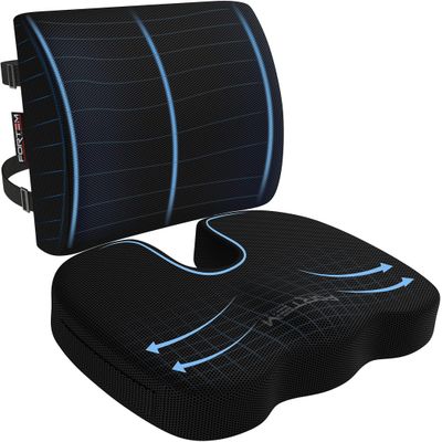 Ortopedinen istuintyyny työtuolille, lannetyyny tuolille, auto, memory foam -selkätyyny, pestävä päällinen