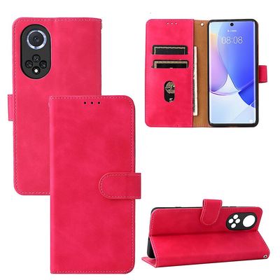 Etui til Huawei Nova 9 Cover Premium læder med kortholder Flip Folio magnetisk etui etui - sort Pink