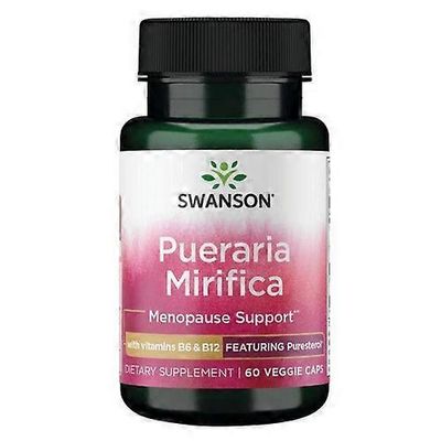 Swanson Vitamins Swanson-vitamiinit Pueraria mirifica B6:lla ja B12:lla, joissa on puresterolia, 60 kasviskorkkia