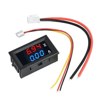 Dc 100v 10a voltmeter ammeter blå + rød led amp dobbelt digital volt meter gauge 10a-rød-blå