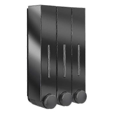 3 kammion vedenkestävä seinäkiinnitteinen saippua- ja suihkuannostelija käsivaahtoannostelija kotihotellin kylpyhuoneeseen kolminkertainen musta