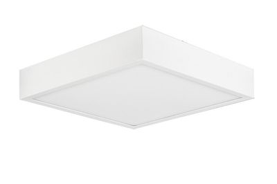 Inspired Lighting Saona LED 30cm firkantet, overflade monteret downlight, 30W, 3000K, 2550lm, Mat Hvid, Matteret Akryl
