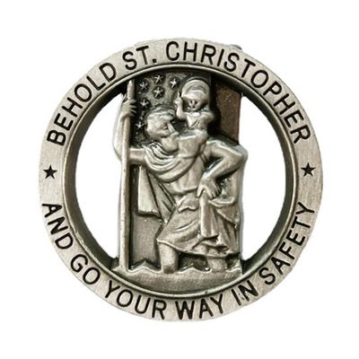 Christopher Medalje Bil Saint Christopher Visir Klipp Auto Visor Tilbehør Kjøring Amulet Patron Saint Periapt