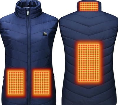 Zhuopai Letvægts opvarmet vest til kvinder med 3 opvarmningsniveauer, 4 varmezoner blå L
