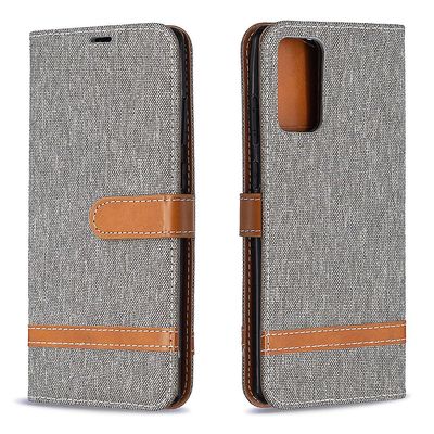 Gangxun Læderetui til Samsung Galaxy Note 20 Denim Mønster Grå
