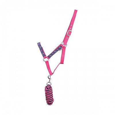 Little Rider Pieni ratsastaja Sabrina Horse Headcollar ja Leadrope Navy/pinkki Small Pony