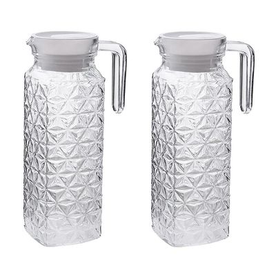 Linkrunning Pack 37 ounce akryl vand kande vand karafler juice kande drikkevare kande til vand, limonade, cocktail, te, juice og isterninger diaman...