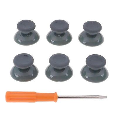 7kpl/setti 3D-analoginen tikku Xbox 360 -ohjaimelle Peukalosauvat X Box 360 -peliohjaimen korjausosat työkalulla musta harmaa gray