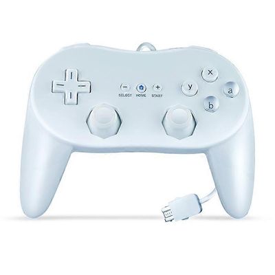 Klassinen langallisen peliohjaimen pelikaukosäädin Nintendo Wiille Valkoinen