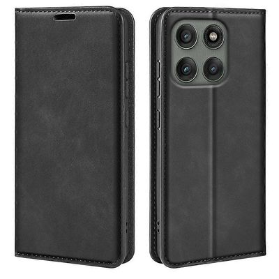 Yhteensopiva Motorola Edge 60 Pro 5G -kotelon kanssa Skin Touch Nahkainen Lompakko Puhelimen Kansi Musta