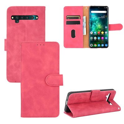 Etui til Tcl 10 Pro Cover Premium læder med kortholder Flip Folio magnetisk etui Etui Coque - Sort Pink