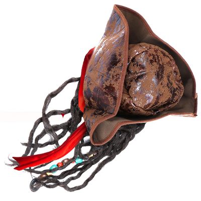 unbrand Pirate Hat Med Dreadlocks Caribbean Pirate Hat Caribbean Pirate Costume Pirate Svart 1Pc
