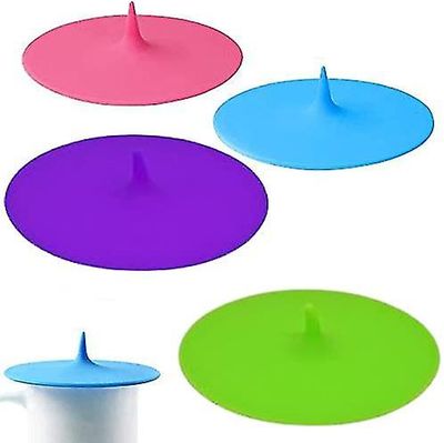 Elsavct Elintarvikelaatuinen silikonikuppi peittää kannet Lasikansi kahville, mukille, pölynestoaineelle, imutiivisteelle