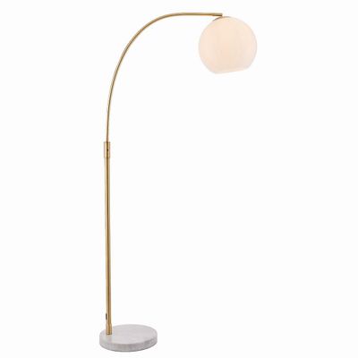 Endon Lighting Endon Belysning Otto - Gulvlampe Satin børstet guld effekt plade & glans opal glas 1 lys IP20 - E27