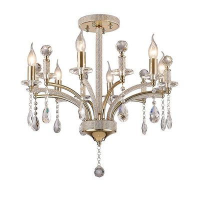 Inspired Lighting Fiore Semi Flush Loft Vedhæng 6 let fransk guld, krystal