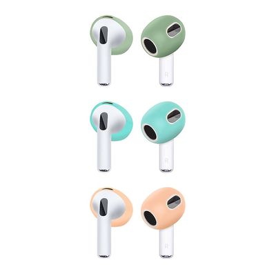 unbrand Fargerike øretips Øretupp for Airpods Pods 3 hodetelefoner Øreputer Ørepute 3 sett Mørk grønn