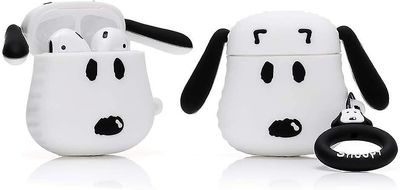 AIR Sjovt silikoneetui kompatibelt med Apple Airpods 12 3D DSN tegneseriemønster (snoopy)