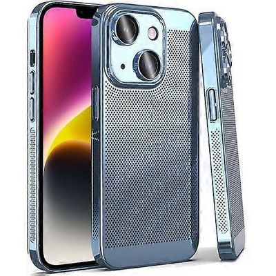 IPhone 15: lle hienoverkkoinen jäähdytyspuhelinkotelo Sininen