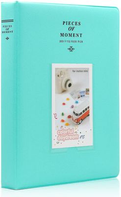 128 Lommer Mini Fotoalbum til Fujifilm Instax Mini 7s 8 8+ 9 25 26 50s 70 90 Instant Camera & Name Card Lys grøn