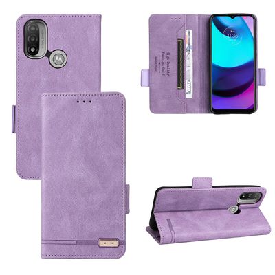 Gangxun Etui til Motorola Moto E20/e30/e40 læderetui Folio Flip med kreditkortslots Etui Coque Lilla