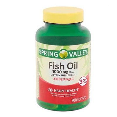 Spring Valley Kevätlaakso omega-3 kalaöljy pehmeä geelit, 1000 mg, 300 laske