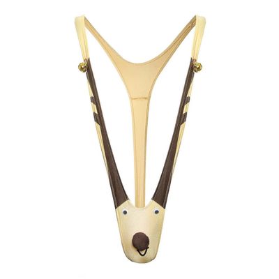 Christmas Gag Gift Reindeer Mankini Men String Alusvaatteet kelloilla Poron kahvi