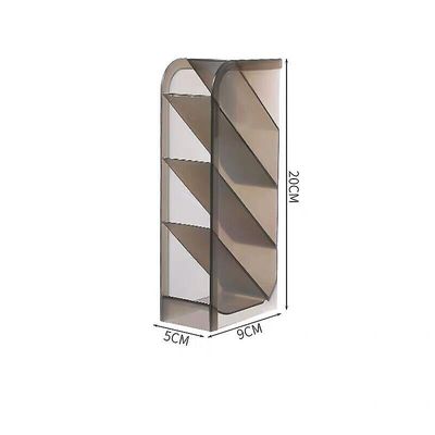 Creative Multifunctional 4 Grid Desktop Organizer Pen holder, 20 cm x 9 cm x 5 cm, grå farve
