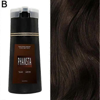 2025 Phansta Hair Dye Shampoo Luonnollinen yrttiväri Nopea hiusväri 3 väriä saatavilla Tummanruskea