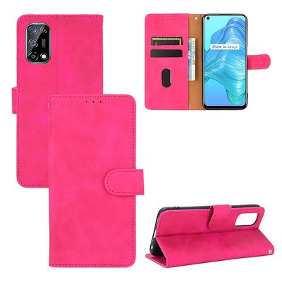 Etui til Realme 7 5g / V5 5g Cover Premium Læder Med Kortholder Flip Folio Magnetisk Etui Coque - Sort Pink