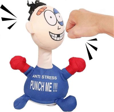 Hauska Punch Me Screaming Doll, Anti-Stress Punch Me -nukke, Nyrkkeilylelu Luova tuuletusaukko Screaming Doll, D