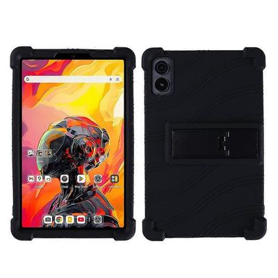 Yhteensopiva Alldocube iPlay 70 mini Ultra -silikonikotelon kanssa, jossa on jalustan kestävä suojakuori Musta