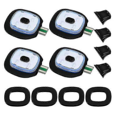 4 kpl USB-ladattava LED-neulottu pipo 3 valotilalla, säädettävä otsalamppu ulkokäyttöön