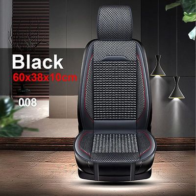 Seat Cushion Bil træ perle sædepude sommer cool læder bilsædebetræk åndbar håndlavet autosædemåtte pad Universal auto tilbehør Sort