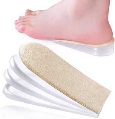 Xqday Insoles højde øge insoller, 4 lag hæl elevator, gel hæl understøtter for