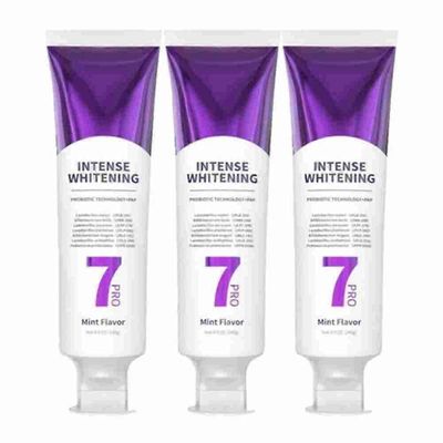 3x 7-Pro intensiivinen hammastahna, 7PRO intensiivinen valkaiseva hammastahna, jossa on 7 probioottia