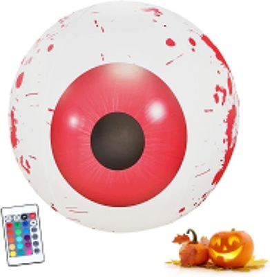 Oppblåsbare Eyeballs Halloween - Ghost Eyeball | 24inch oppblåsbare Ghost Eyeballs, Halloween dekorasjoner med LED-lys kompatibel med Party