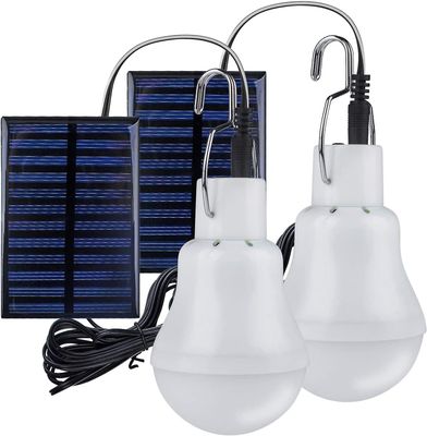 Linkrunning 2 Bærbar Solar Camping Light, Solar Bulb LED Solar Emergency Lamp Light Garden Lantern Solar Lighting med Hook Light Bulb Panel til cam...