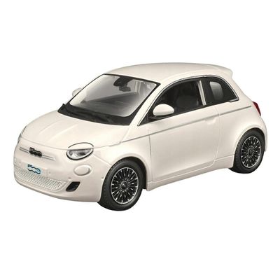 Fiat 500 E Diecast Model 1:24 mittakaava Valkoinen Bburago