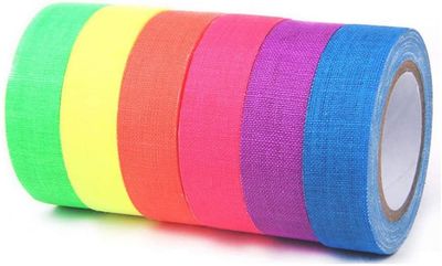Xqday Uv neon tape uv sort lys tape uv sort lys fluorescerende tape tape neon gaffer tape fluorescerende gaffer klud tape til glow party dekoration