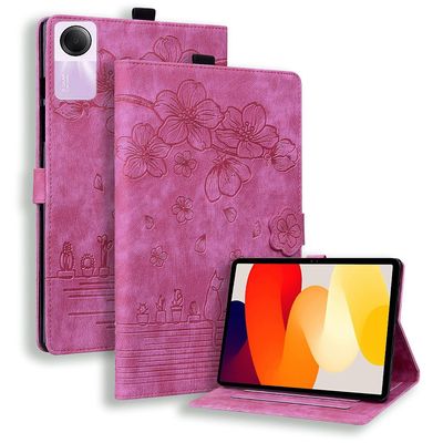 Cat Leather Case For Xiaomi Redmi Pad Se Rose rød