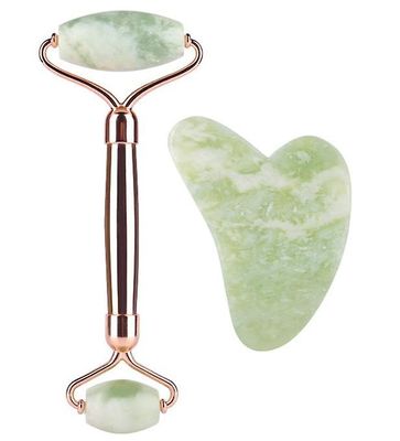 Handuo Jade Roller & Gua Sha, Ansigtsrulle, Facial Beauty Roller Hudplejeværktøjer grøn