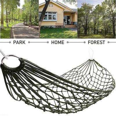 Kannettava Nylon Mesh -riippumato makuuvuode ulkoiluun Camping Sininen Vihreä Roikkuva Taitettava Patio Swing Tuoli huonekalut