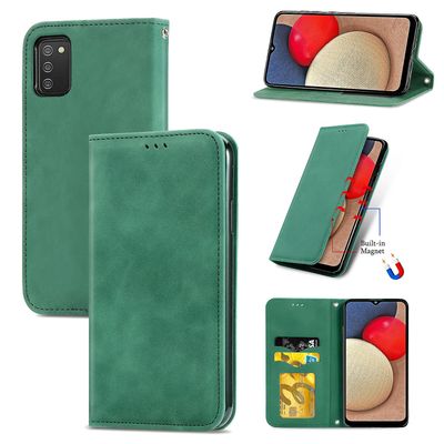 Gangxun Sag til Samsung Galaxy A02s Magnetisk Lukning Læder Tegnebog Cover Housse Etui Shockproof - Grøn