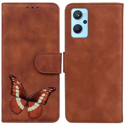 Etui til Oppo A76 4g / A36 Butterfly Cover Premium Læder Magnetisk- Pink Brown