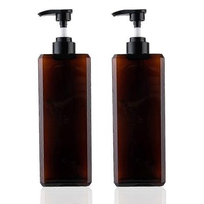 2pakkaus 1000ml pumppupullon annostelija uudelleentäytettävä neliöannostelija tyhjä pumppupullo ruskea