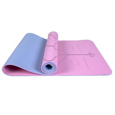 Aoweisia Homemiyn Dobbelt-lag Tpe Kropsholdning Line Blød tyk Yoga Mat 183 * 61 * 0.6cm Lys lilla 183*61*0.6cm