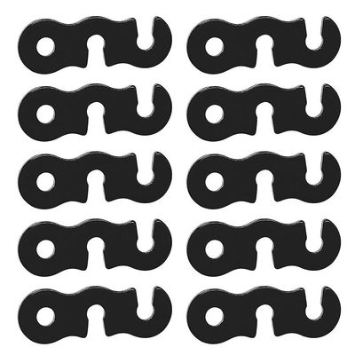 10pcs Justerbar S Type Camping Telt Reb spænde tensioners Sort