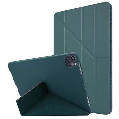 iPad Pro 11 tuuman (2020) Origami Stand Nahkainen Smart Case - Suojakuori jalustalla Vihreä