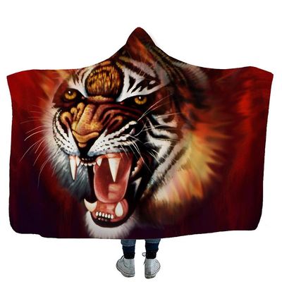 Handuo Super Blød fuld / dronning Størrelse Fleece Sherpa hætteklædte tæppe (mønster valgfrit) pattern26