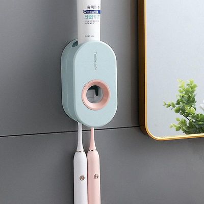 Sofirn Vægmonteret tandpastapresser til badeværelsestilbehør, automatisk tandpastadispenser, aftagelig hylde figur-2